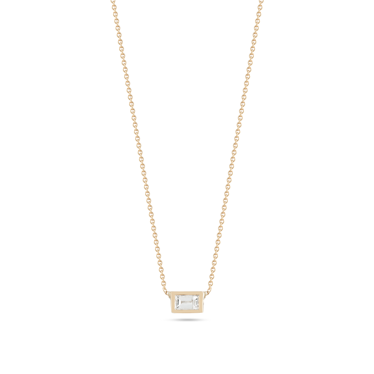 Teeny Baguette Diamond Necklace