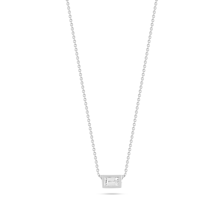 Teeny Baguette Diamond Necklace