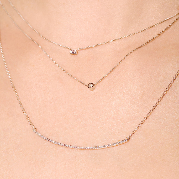 Teeny Baguette Diamond Necklace
