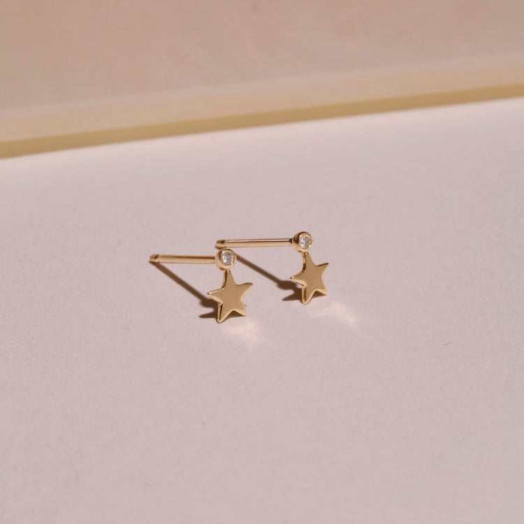 Teeny Diamond Fallen Star Studs