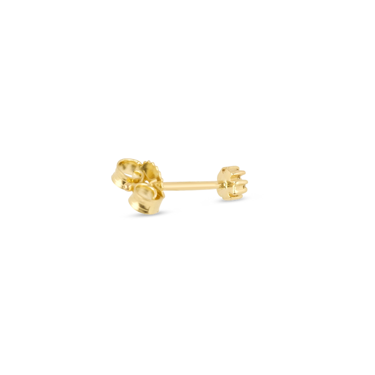 Stone and Strand 14K Yellow Gold Tiny Diamond Flower Stud Rear Image