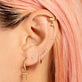 Image of 14K Yellow Gold Teeny Pave Diamond Shape Stud Earring with Stone and Strand Earrings