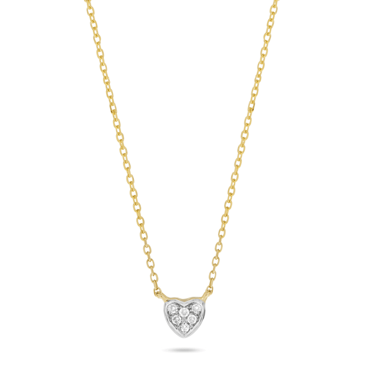 Gold pave deals heart necklace