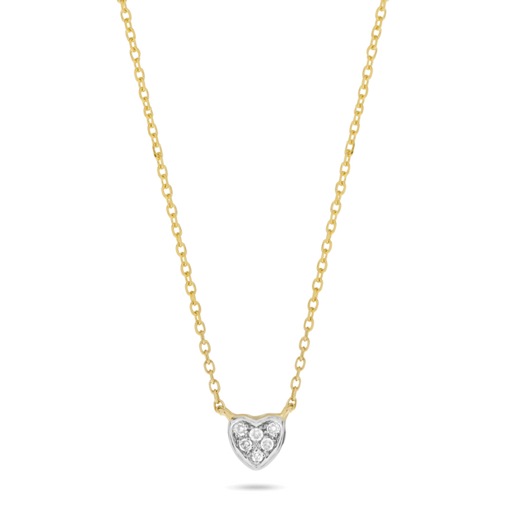 Teeny Pave Heart Necklace STONE AND STRAND