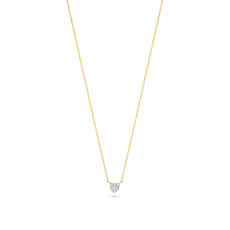 Stone and Strand 14K Yellow Gold Teeny Pave Heart Necklace Front Image