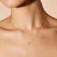 Image of 14K Yellow Gold Teeny Pave Heart Necklace on Models Neck