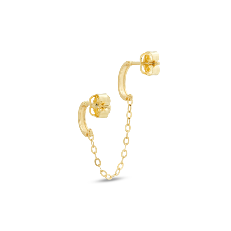 Stone and Strand 10K Yellow Gold Teeny Tiny Double Huggie Rear Image