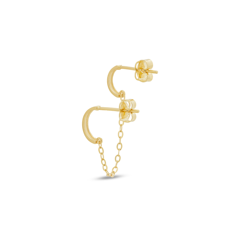 Stone and Strand 10K Yellow Gold Teeny Tiny Double Huggie Rear Image