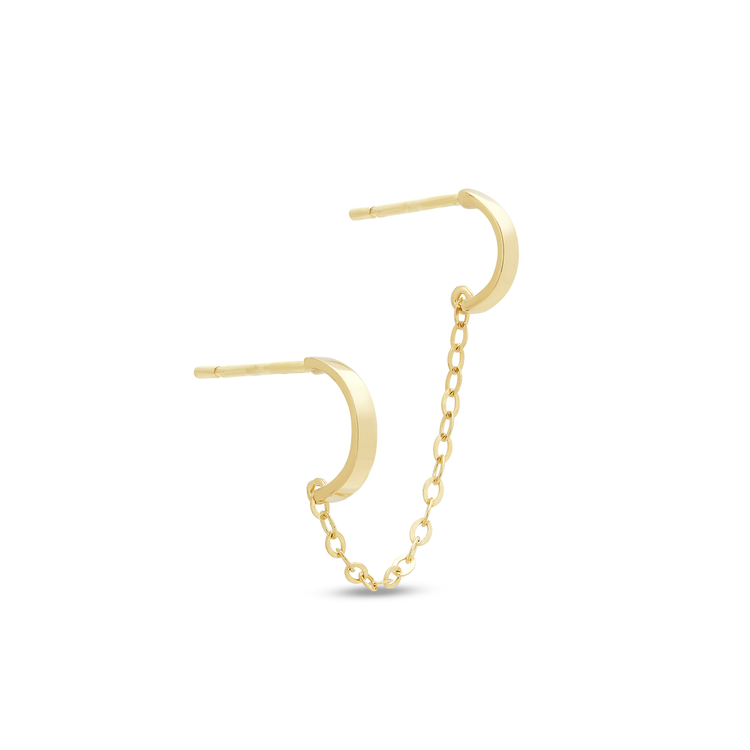 Stone and Strand 10K Yellow Gold Teeny Tiny Double Huggie Side Image