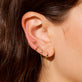 Image of 10K Yellow Gold Teeny Tiny Gold Huggie with Stone and Strand Earrings