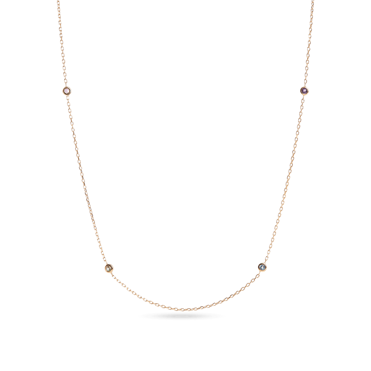 Teeny Unicorn Gemstone Quartet Necklace