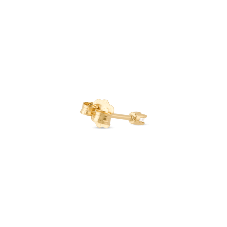 Stone and Strand 14K Yellow Gold Teeny White Topaz Stud Rear Image