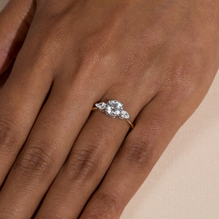 Image of 14K The Amanda Ring In Yellow Gold on Models Hand