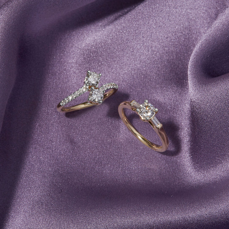Still life image of The Clara Diamond Ring with Stone and Strand solid gold jewelry