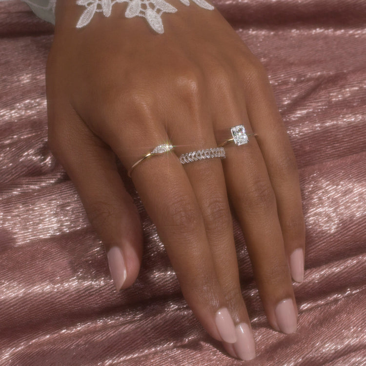 Image of 14K The Grace Ring In Yellow Gold with Stone and Strand Rings