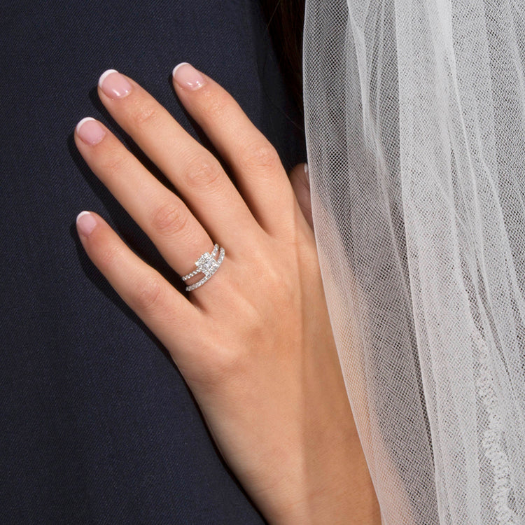 Image of 14K Yellow Gold The Greta Ring with Stone and Strand Rings