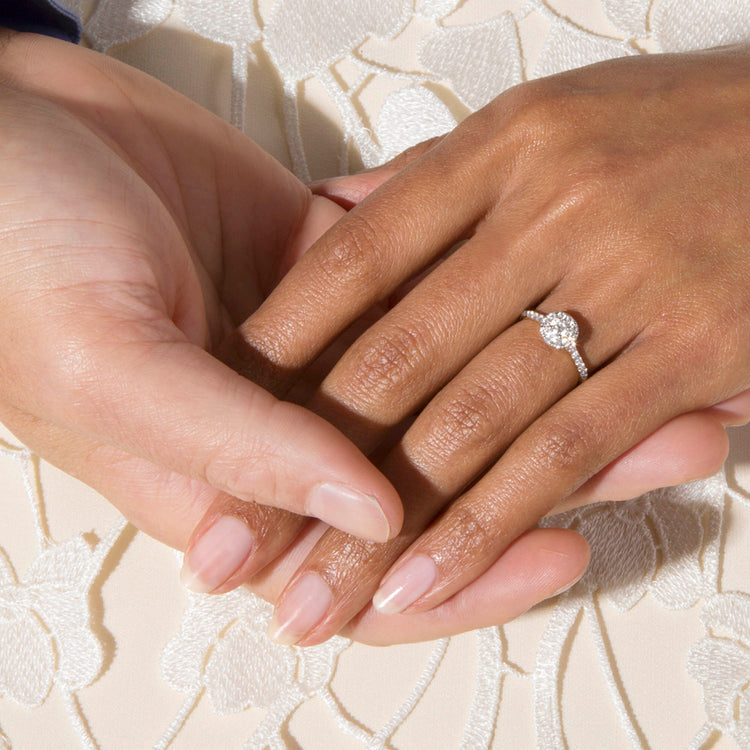 Image of 10K Yellow Gold The Katharine Diamond Ring on Models Hand