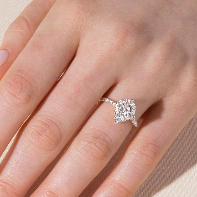 Image of 10K Yellow Gold The Mia Diamond Ring on Models Hand