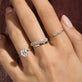 Image of The Scarlett Ring In Platinum with Stone and Strand Rings