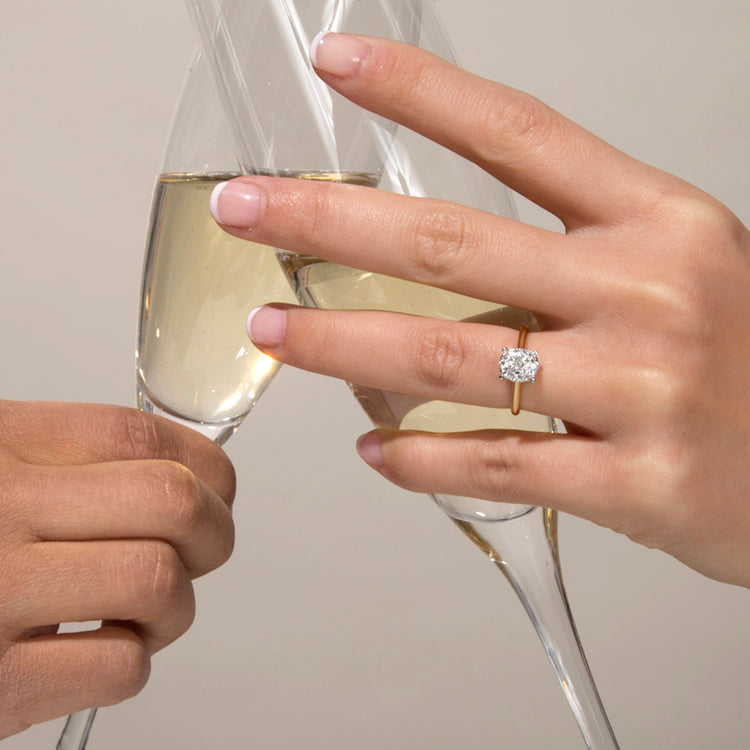 Image of 14K Yellow Gold The Sophia Ring on Models Hand