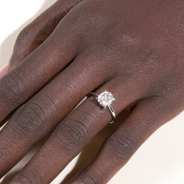 Image of 14K White Gold The Sophia Diamond Ring on Models Hand