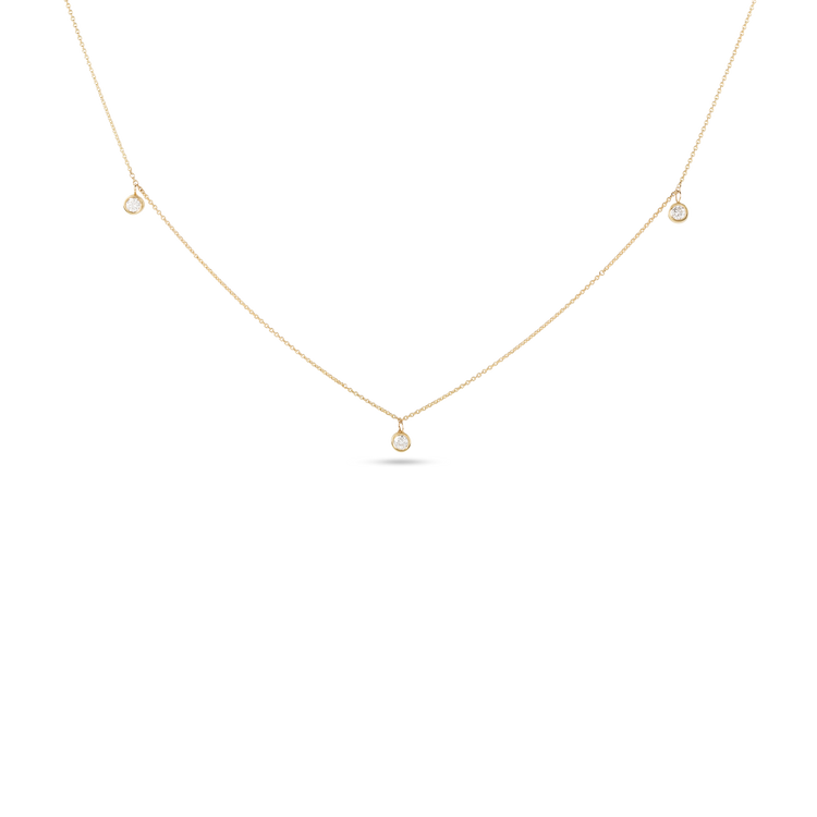 Three Diamond Choker Necklace