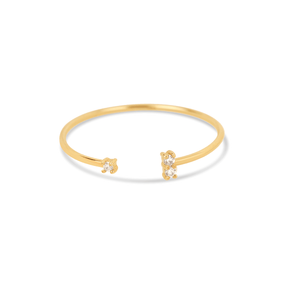 Three Diamond Open Cuff Ring – STONE AND STRAND