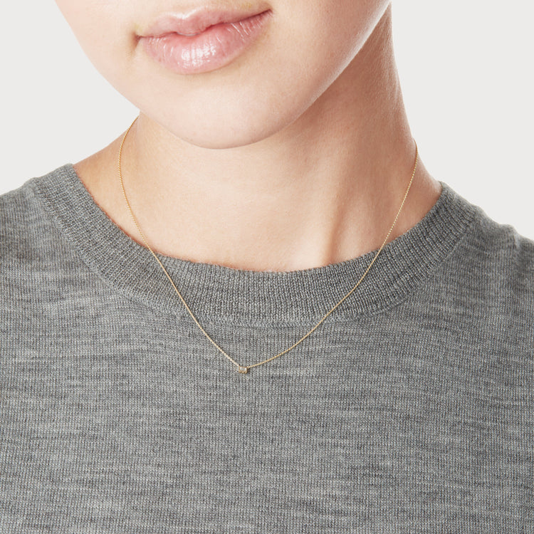 Tiny Baguette Diamond Necklace