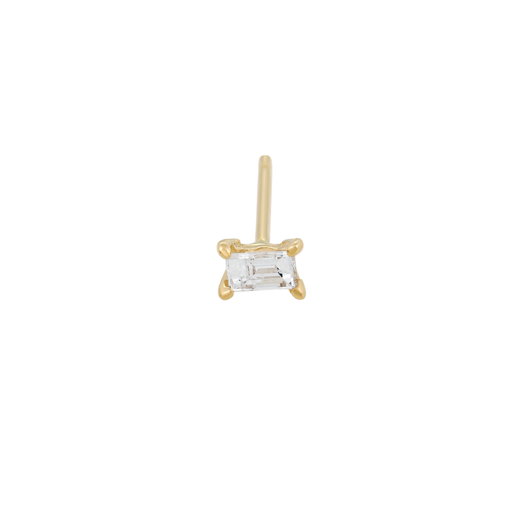 Tiny Baguette Diamond Stud
