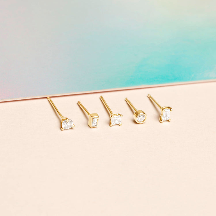 Tiny Bezel Diamond Stud