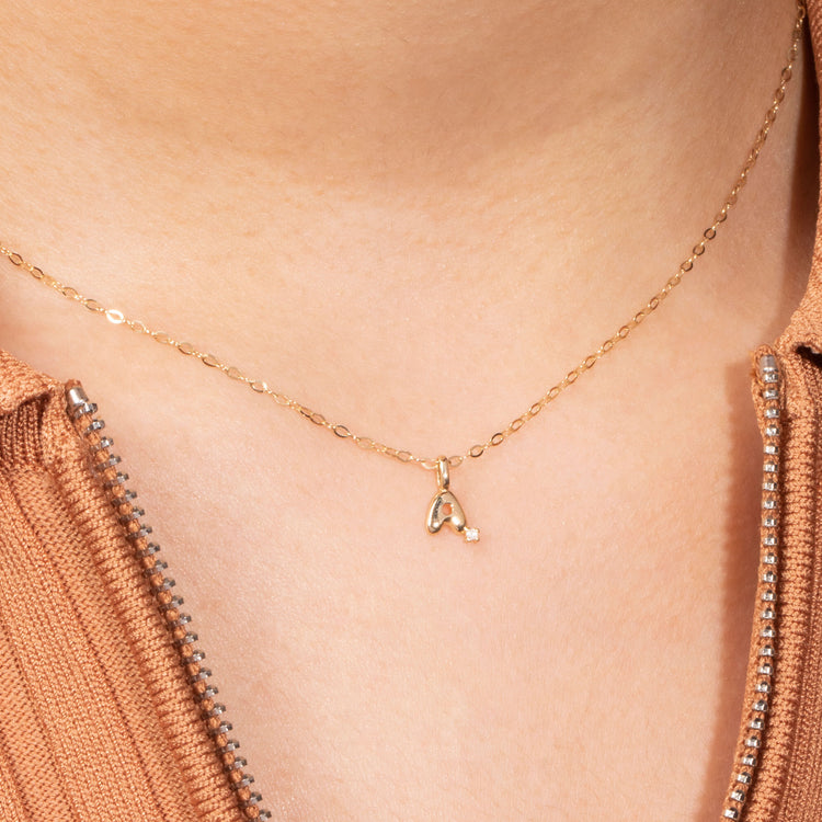 Tiny Bubble Tea With Diamond Necklace