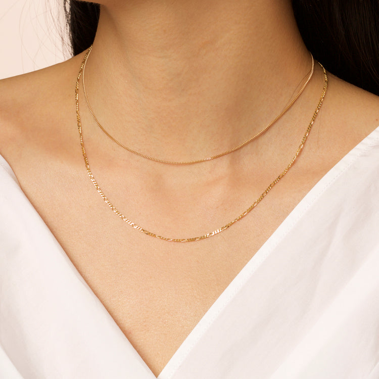 Split Oval Link & Double Thin Chain Necklace – Azil Boutique