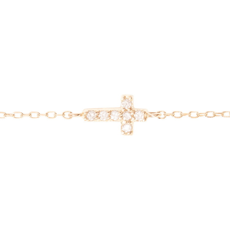 Tiny Diamond Cross Bracelet – STONE AND STRAND