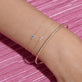 Image of 14K Yellow Gold Tiny Diamond Cross Bracelet with Stone and Strand Bracelets