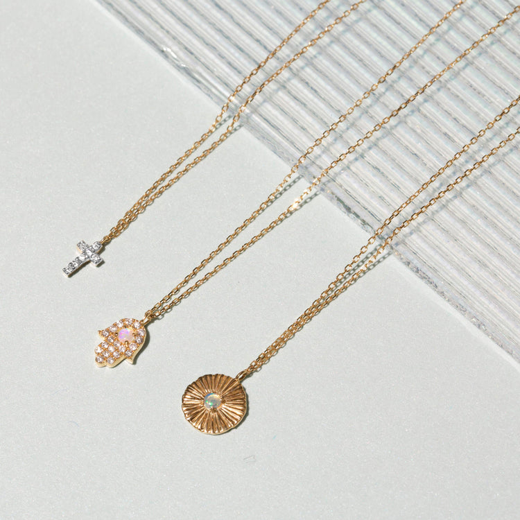 Tiny Diamond Cross Necklace