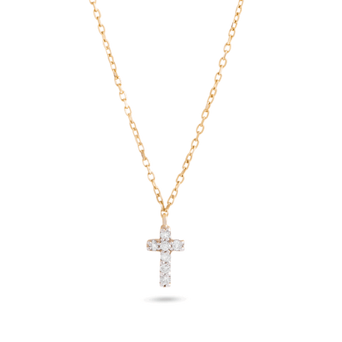 10 Ct Cross Pendant Necklace Simulated Diamond in 14K Yellow Gold-Plated  Silver | eBay