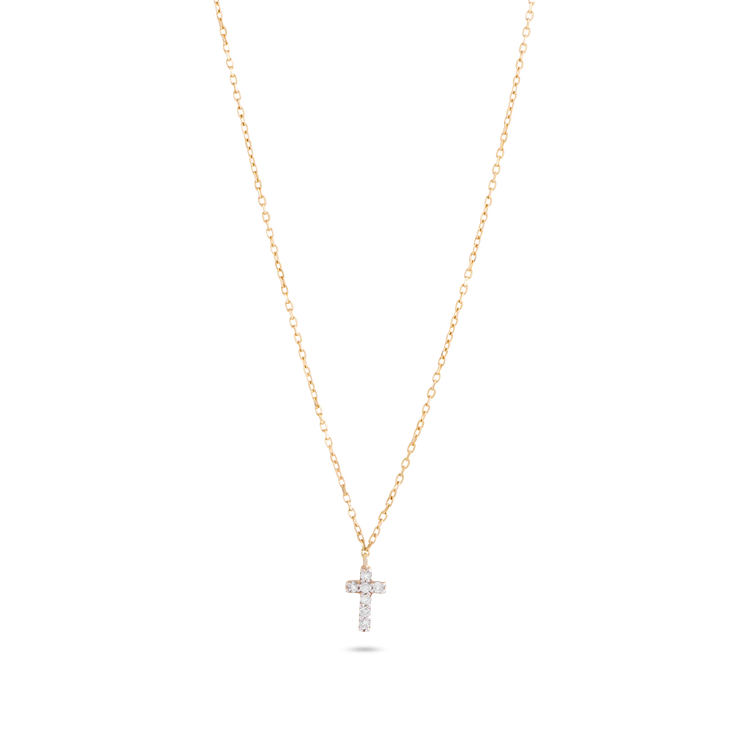 Tiny Diamond Cross Necklace
