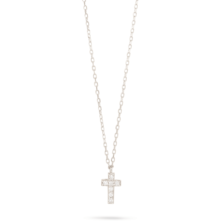 Tiny Diamond Cross Necklace