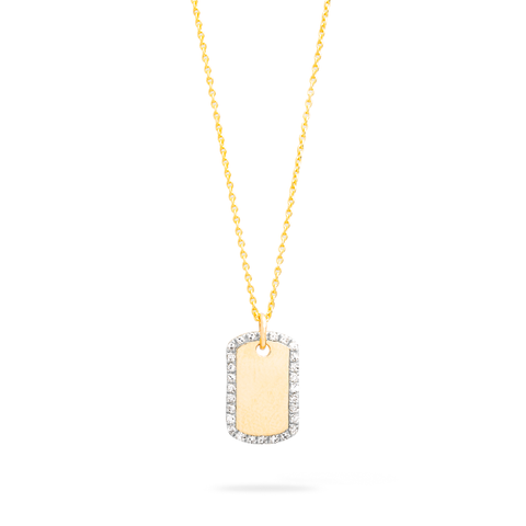 Tiny Diamond Dog Tag STONE AND STRAND