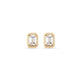 Tiny Diamond Emerald Cut Studs