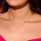 Tiny Diamond Heart Charm Choker Necklace