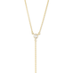 Stone and Strand 14K Yellow Gold Tiny Diamond Lariat Necklace Close Up Image