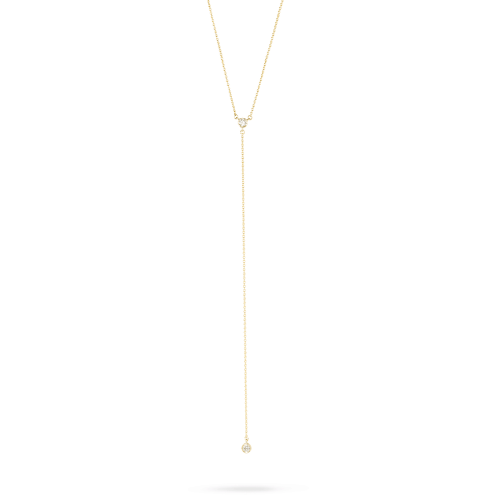 Tiny Diamond Lariat Necklace STONE AND STRAND