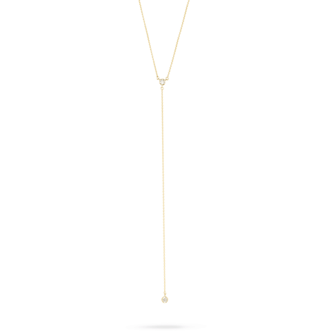 Stone and Strand 14K Yellow Gold Tiny Diamond Lariat Necklace Front Image