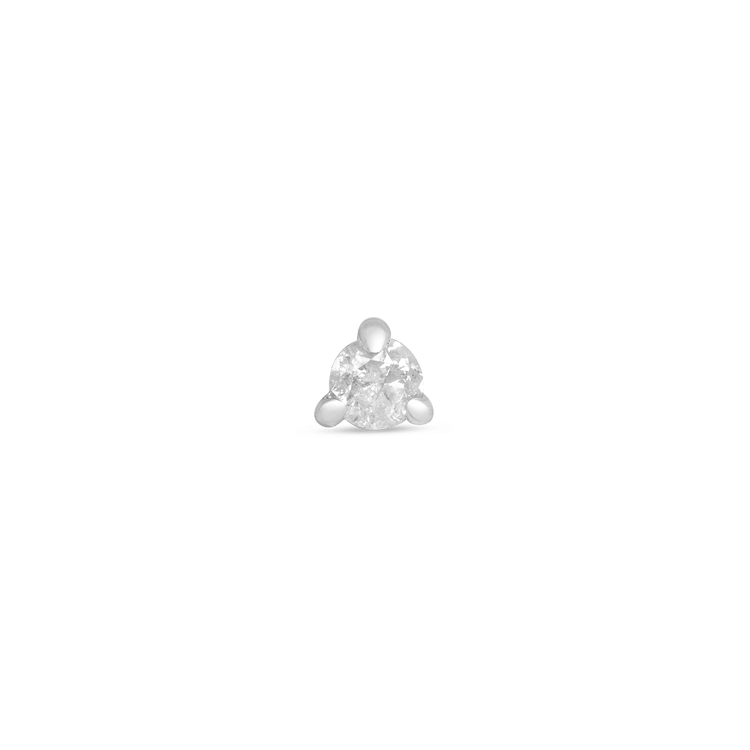 Stone and Strand 14K White Gold Tiny Diamond Stud Front Image