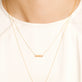 Tiny Horizontal Bar Necklace with Diamond