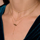 Tiny Horizontal Bar Necklace with Diamond