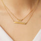 Tiny Horizontal Bold Bar Necklace with Teeny Diamond