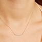 Tiny Pave Diamond Curve Bar Necklace