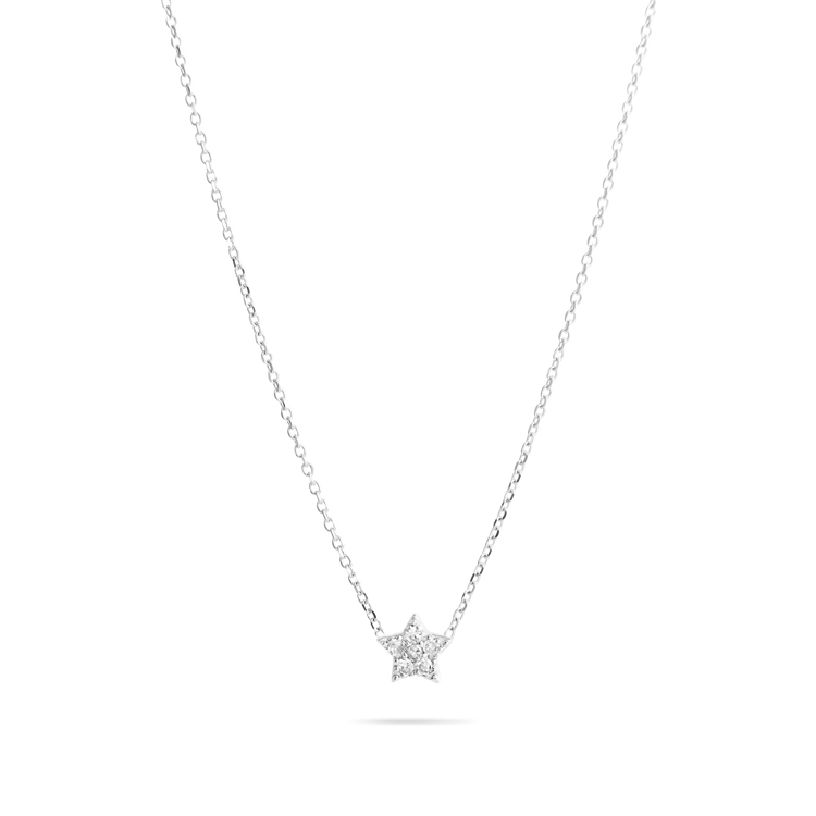 Amazon.com: Diamond Star Necklace, Gold Star Pendant, 9K 14K 18K Gold,  Yellow Gold, White Natural Diamonds, Romantic Gift For Her/code: 0.002 :  Handmade Products